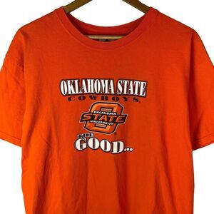 VTG 90s Oklahoma State Cowboys Mens L Shirt Orange NCAA OSU Football College